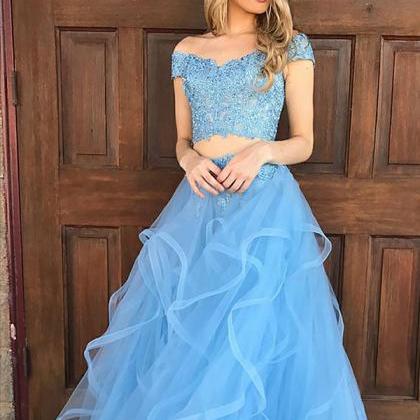 A-line/princess Sleeveless Off-the-shoulder Tulle..